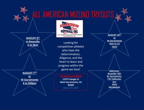 All American Mizuno Tryouts – August 6th – 10th!